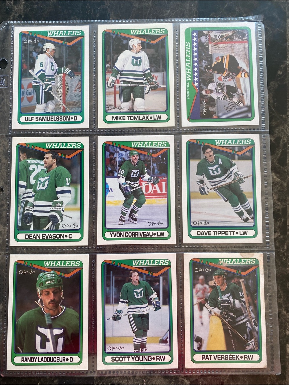 9 Hartford Whalers Vintage Hockey Cards